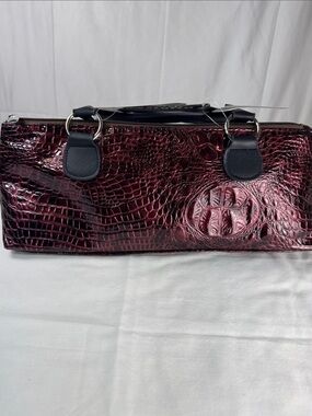 Primeware Insulated Wine Clutch Croc Embossed Burgundy Bag Corkscrew Gift